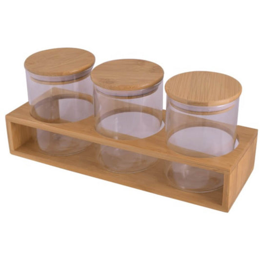 3-Piece Storage Jars & Stand