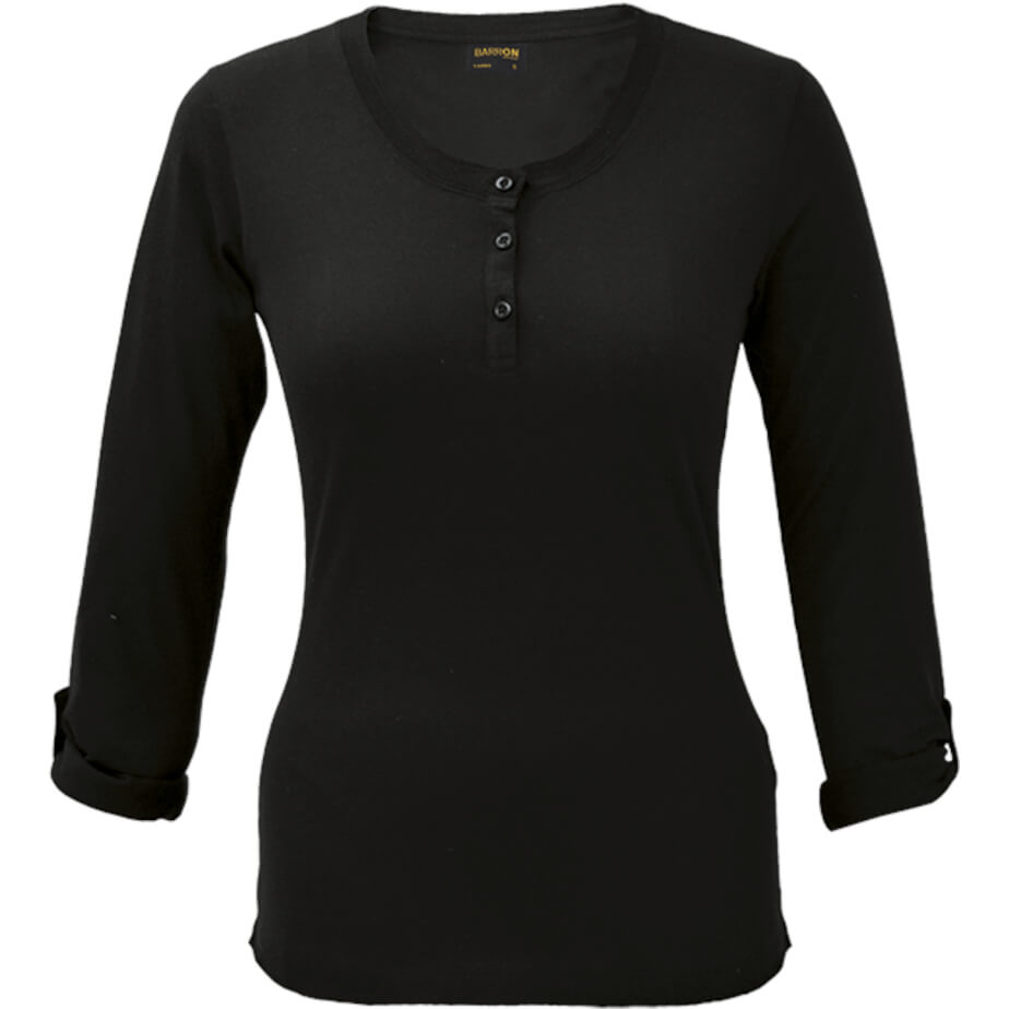 Ladies 145g Henley Long Sleeve T-Shirt