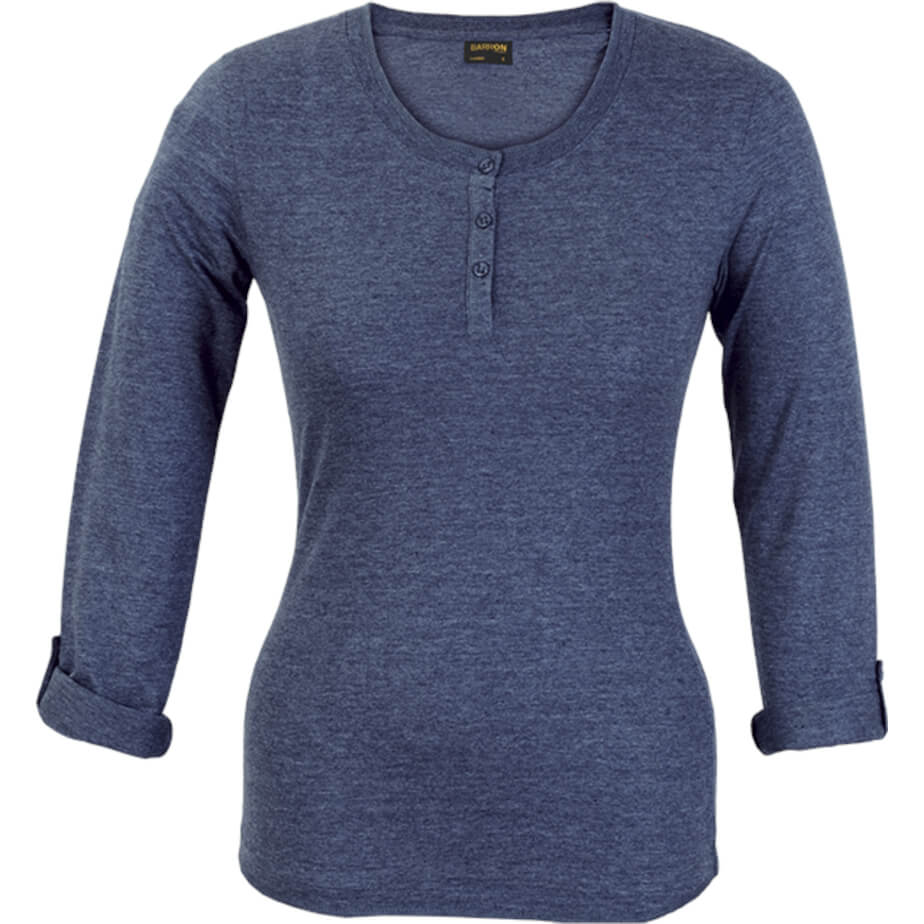 Ladies 145g Henley Long Sleeve T-Shirt