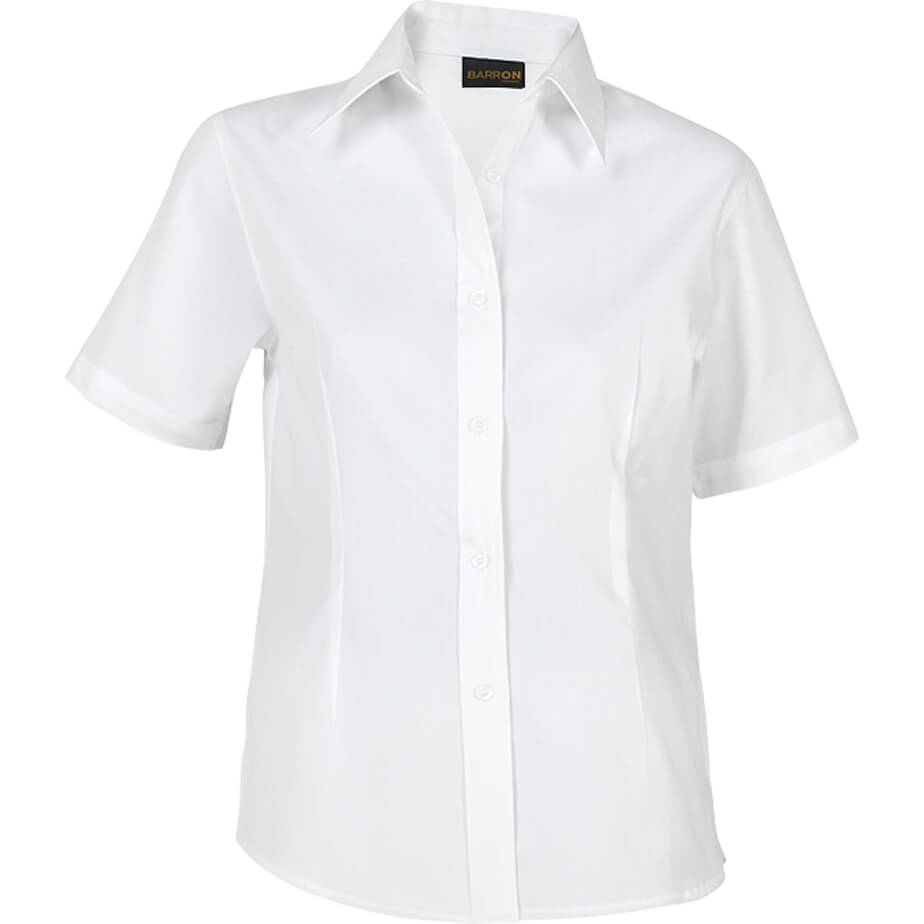 Ladies Brushed Cotton Twill Blouse Short Sleeve