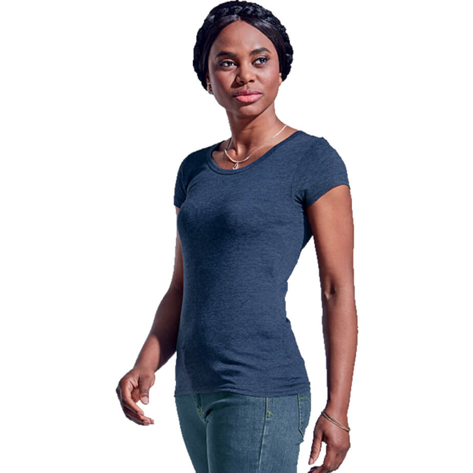 Ladies Melange Crew Neck T-Shirt