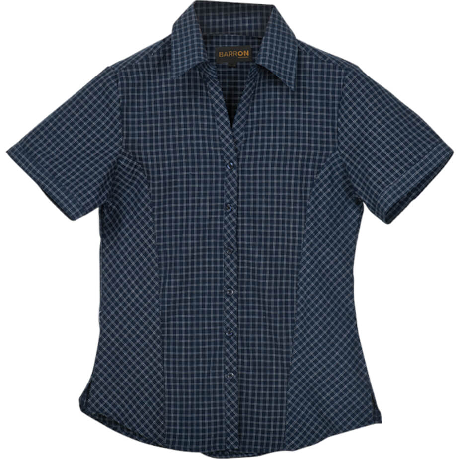 Ladies Pioneer Check Blouse Short Sleeve