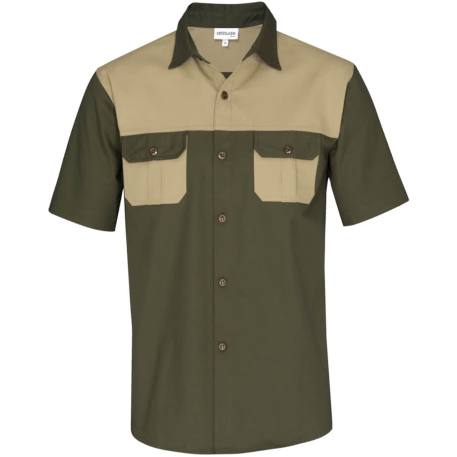 Men's Short Sleeve Serengeti 2-Tone Bush Shirt