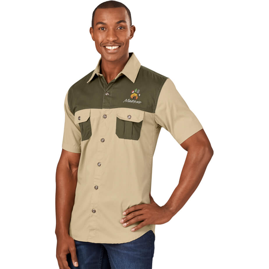 Men's Short Sleeve Serengeti 2-Tone Bush Shirt